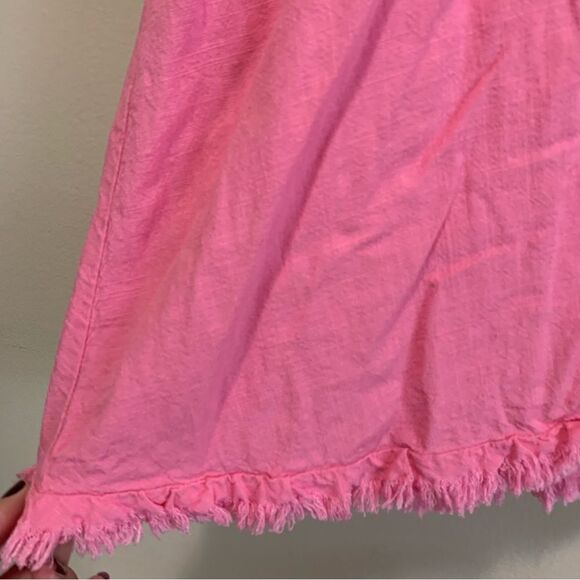 Umgee linen blend flutter sleeve bubblegum pink mini dress size large - Picture 5 of 6